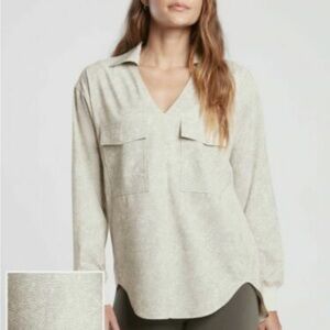 Athleta‎ Zuma Printed Top Viper Grey size Medium #657857